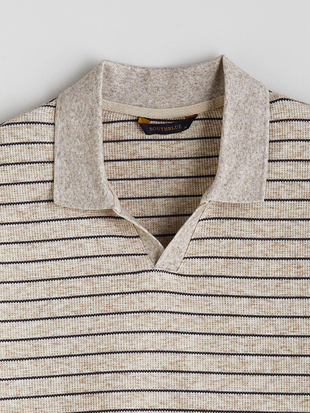 SOUTHBLUE Polo Neck Striped Men's T-Shirt -S5R336Z8-DS3