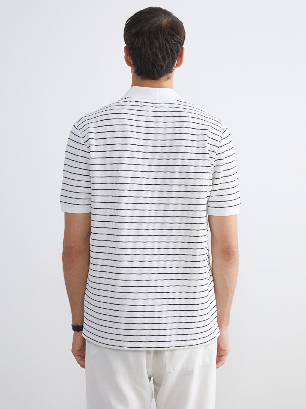 Polo Neck Striped Men's T-Shirt-3
