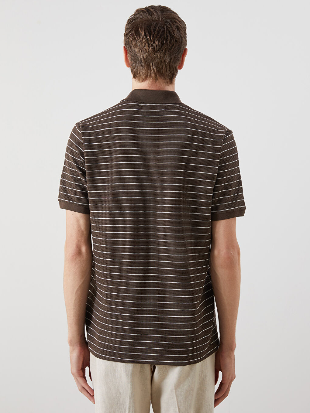 SOUTHBLUE Polo Neck Striped Men's T-Shirt -S5R336Z8-ZMQ