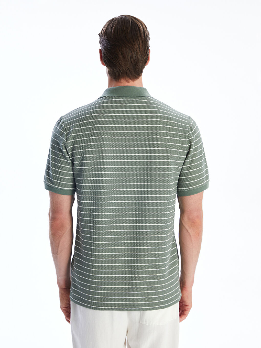 SOUTHBLUE Polo Neck Striped Men's T-Shirt -S5R336Z8-ZPA
