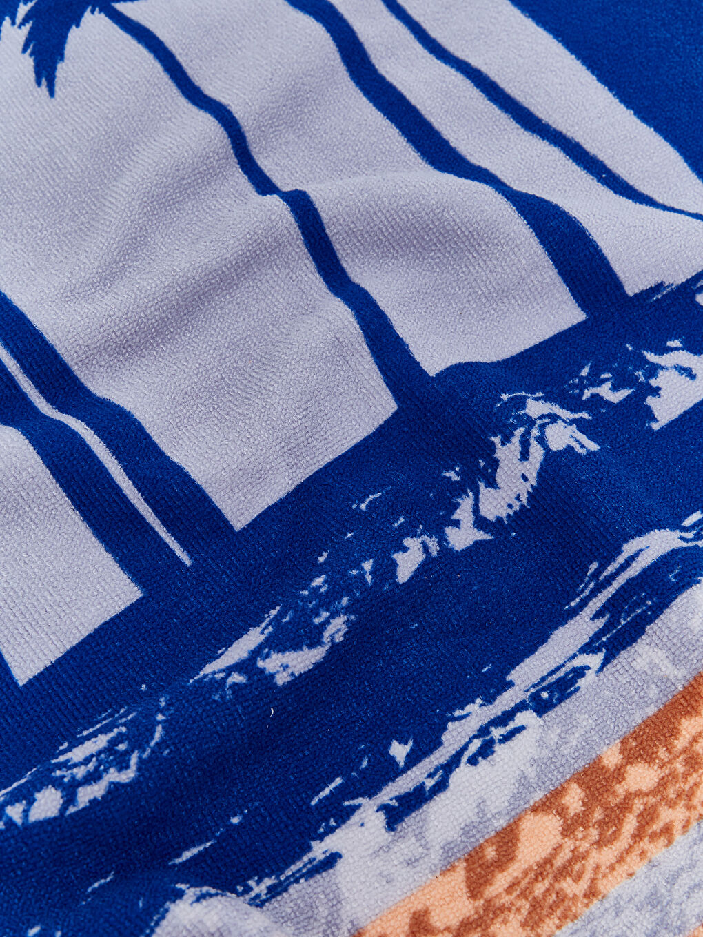 Lacivert Baskılı Erkek Plaj Havlusu 70x150 cm-1