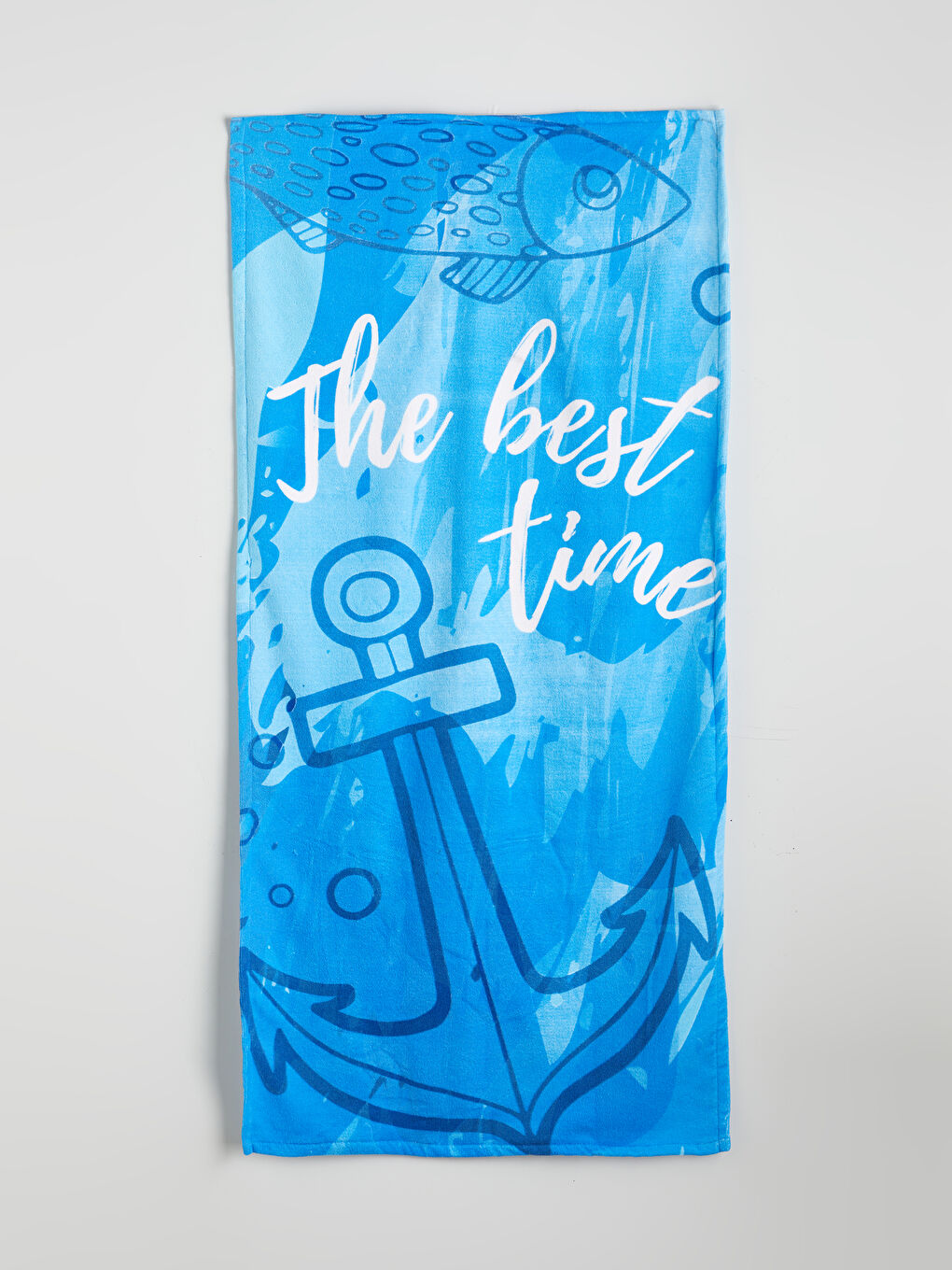 Mavi Baskılı Erkek Plaj Havlusu 70x150 cm