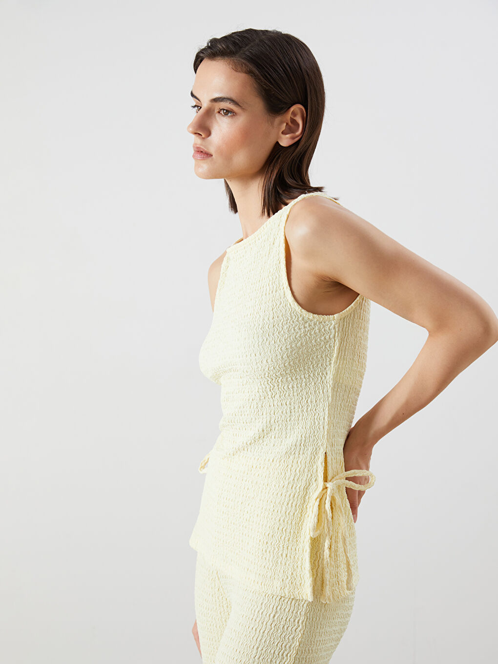 LCW Vision Crew Neck Textured Women's Tank Top -S5R355Z8-FDQ