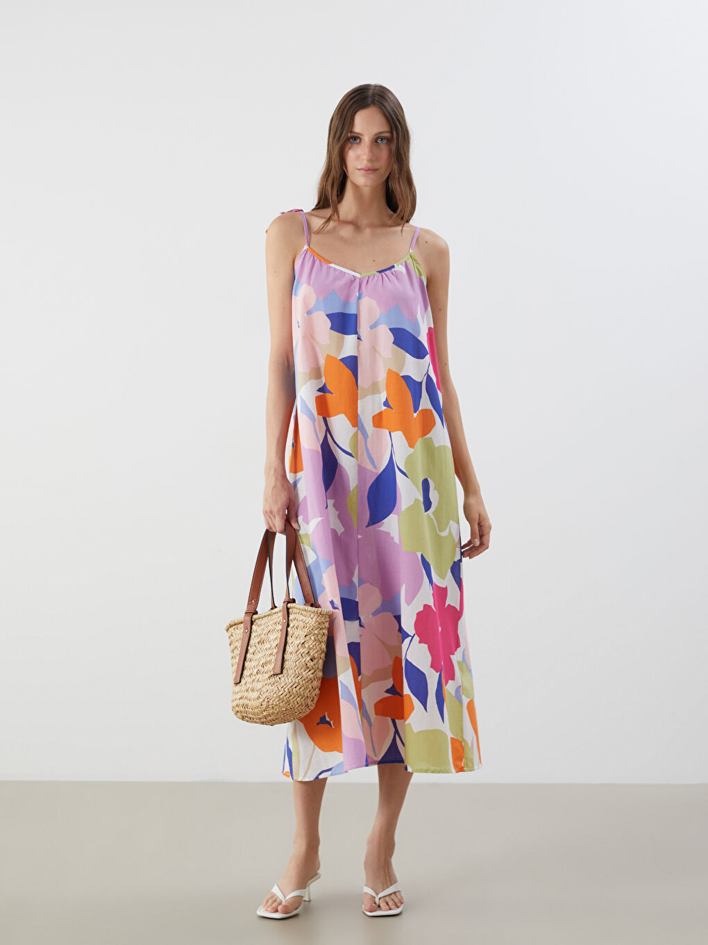 V-Neck Floral Dress -S5R360Z8-F9C