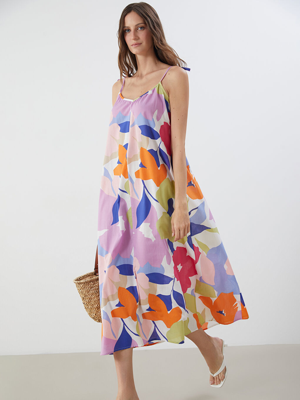 V-Neck Floral Dress -S5R360Z8-F9C