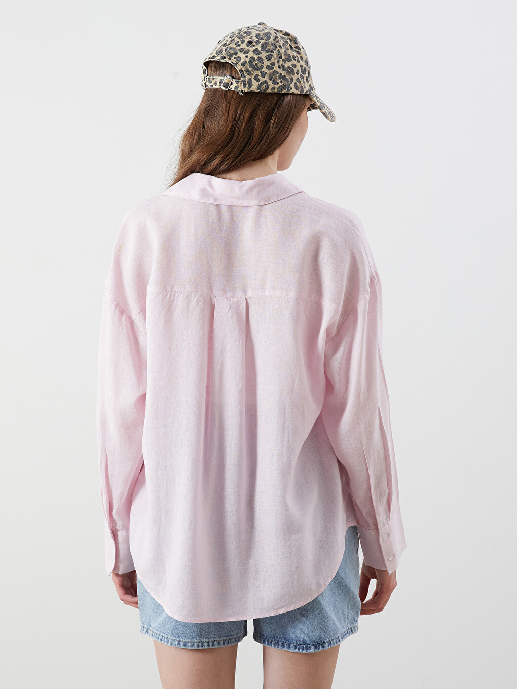 Chemise Surdimensionnée En Mélange De Lin Pour Femmes-4