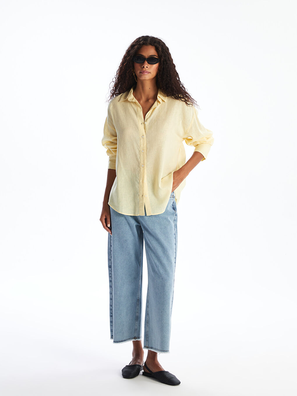 Oversize Linen Blend Women's Shirt-1