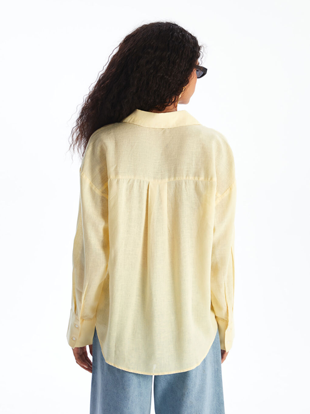 Oversize Linen Blend Women's Shirt-3