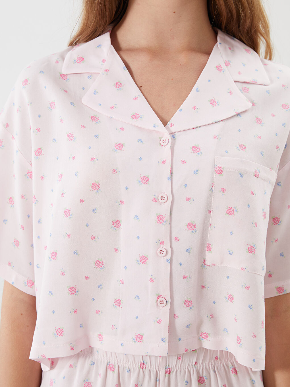 Pembe Kadın Şortlu Pijama Takımı Anne Kız Kombini-2