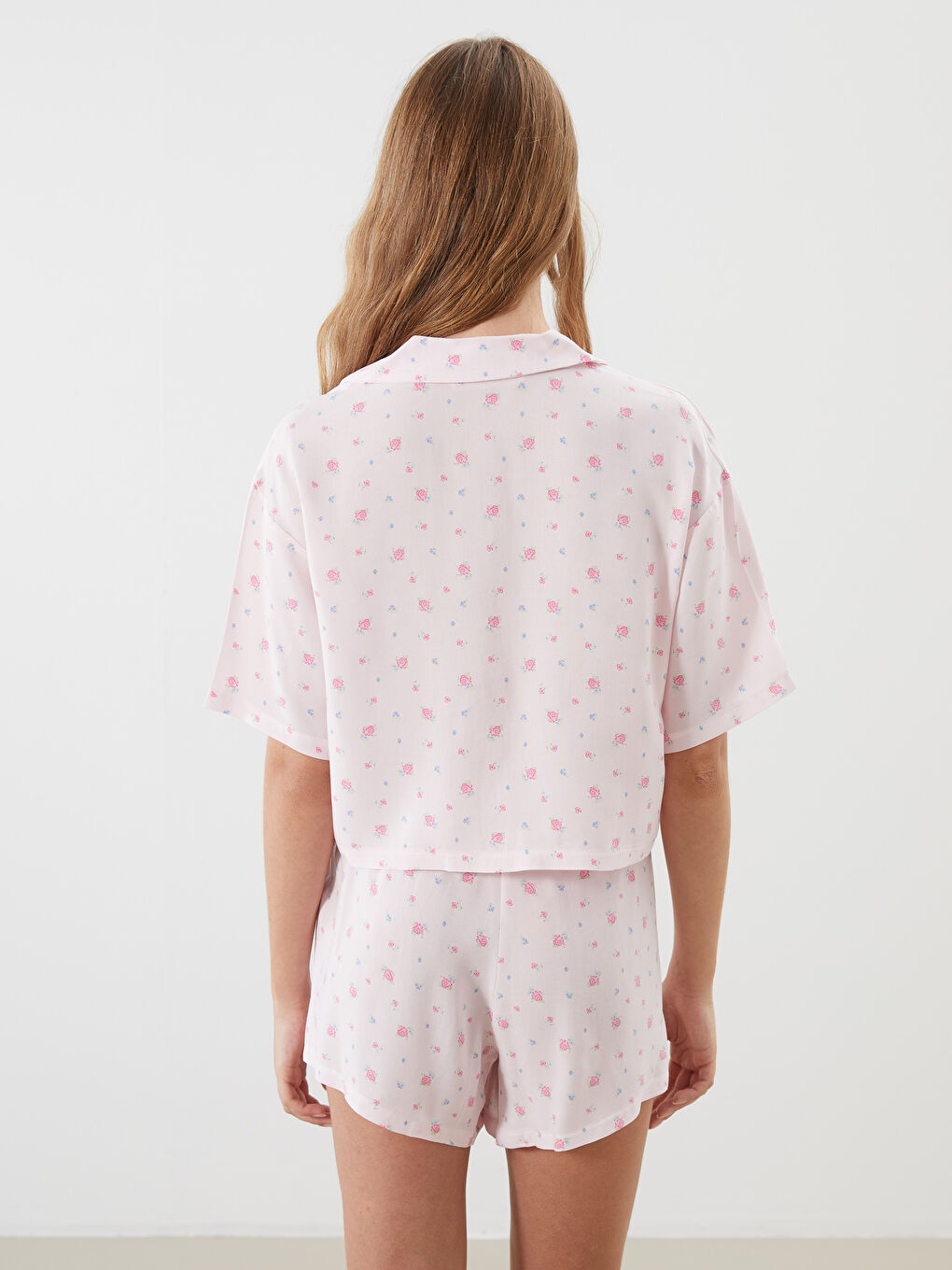 Pembe Kadın Şortlu Pijama Takımı Anne Kız Kombini-3