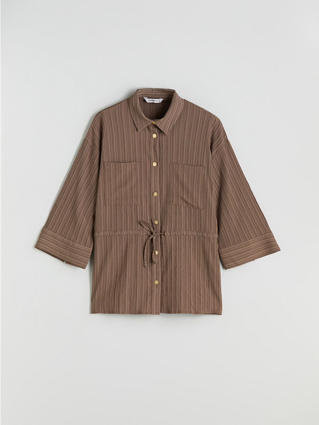 قميص تونيك للسيدات بخصر برباط-8