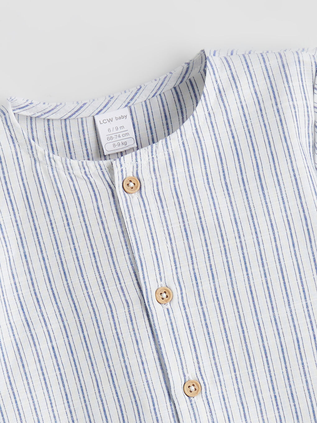 Ekru Bisiklet Yaka Çizgili Erkek Bebek Tulum-1