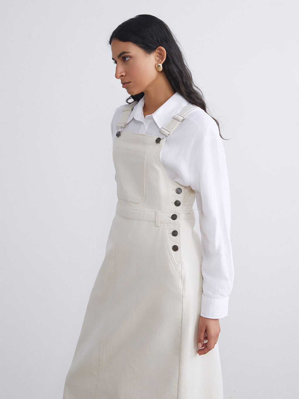 Bej Kare Yaka Jean Salopet