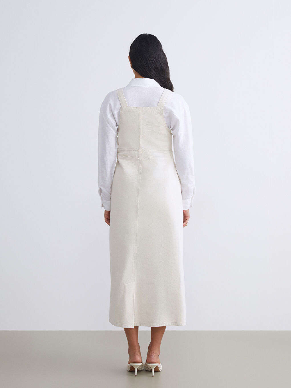 Bej Kare Yaka Jean Salopet-3