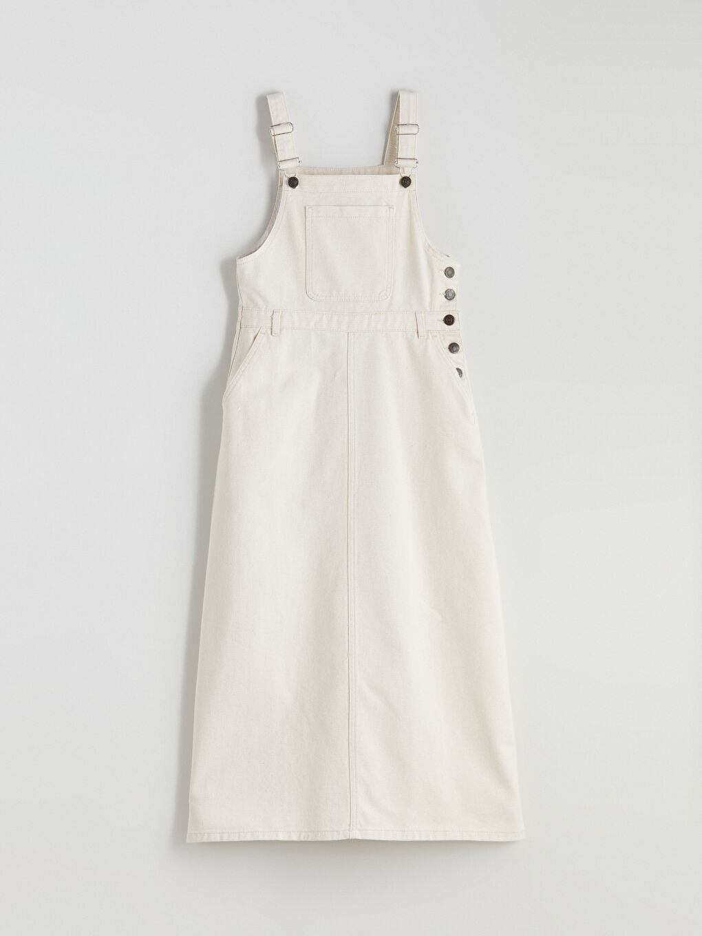 Bej Kare Yaka Jean Salopet-4