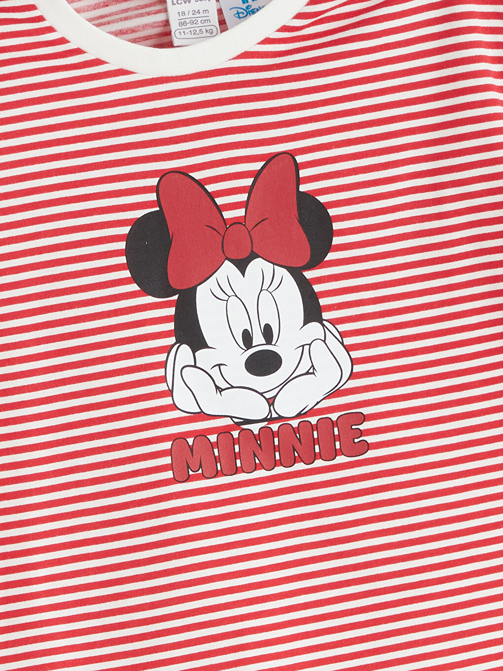 Ekru Minnie Mouse Baskılı Kız Bebek Tişört ve Tayt 2'li-2