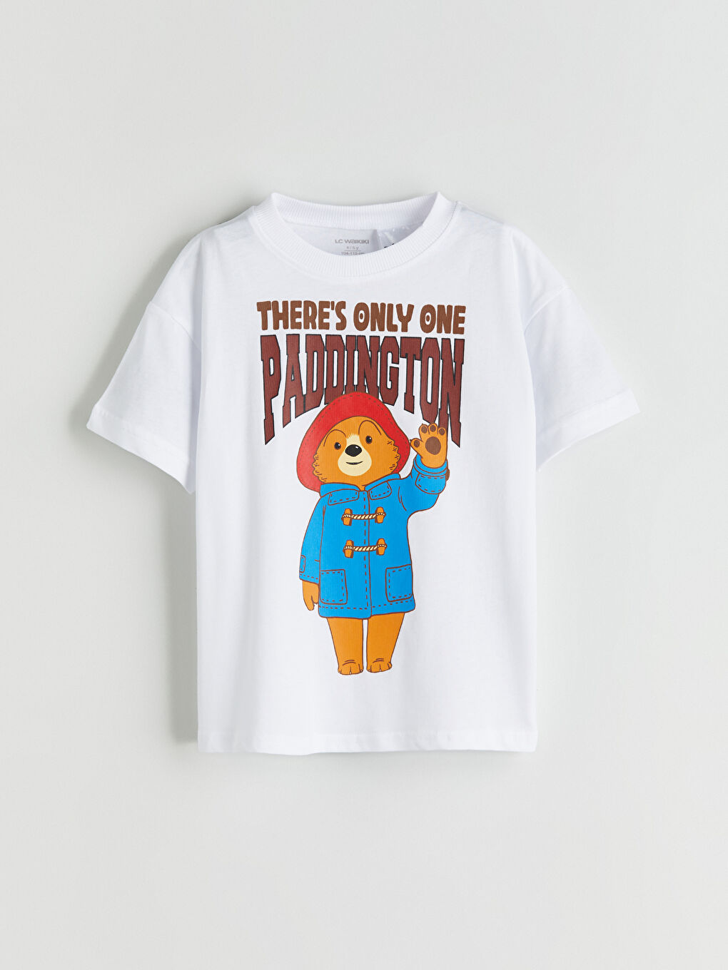 Beyaz Bisiklet Yaka Baskılı Erkek Çocuk Tişört