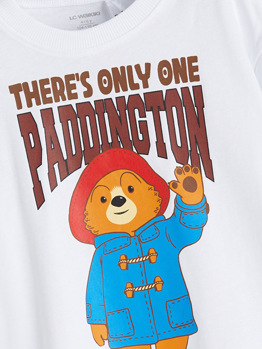 Beyaz Bisiklet Yaka Baskılı Erkek Çocuk Tişört-1