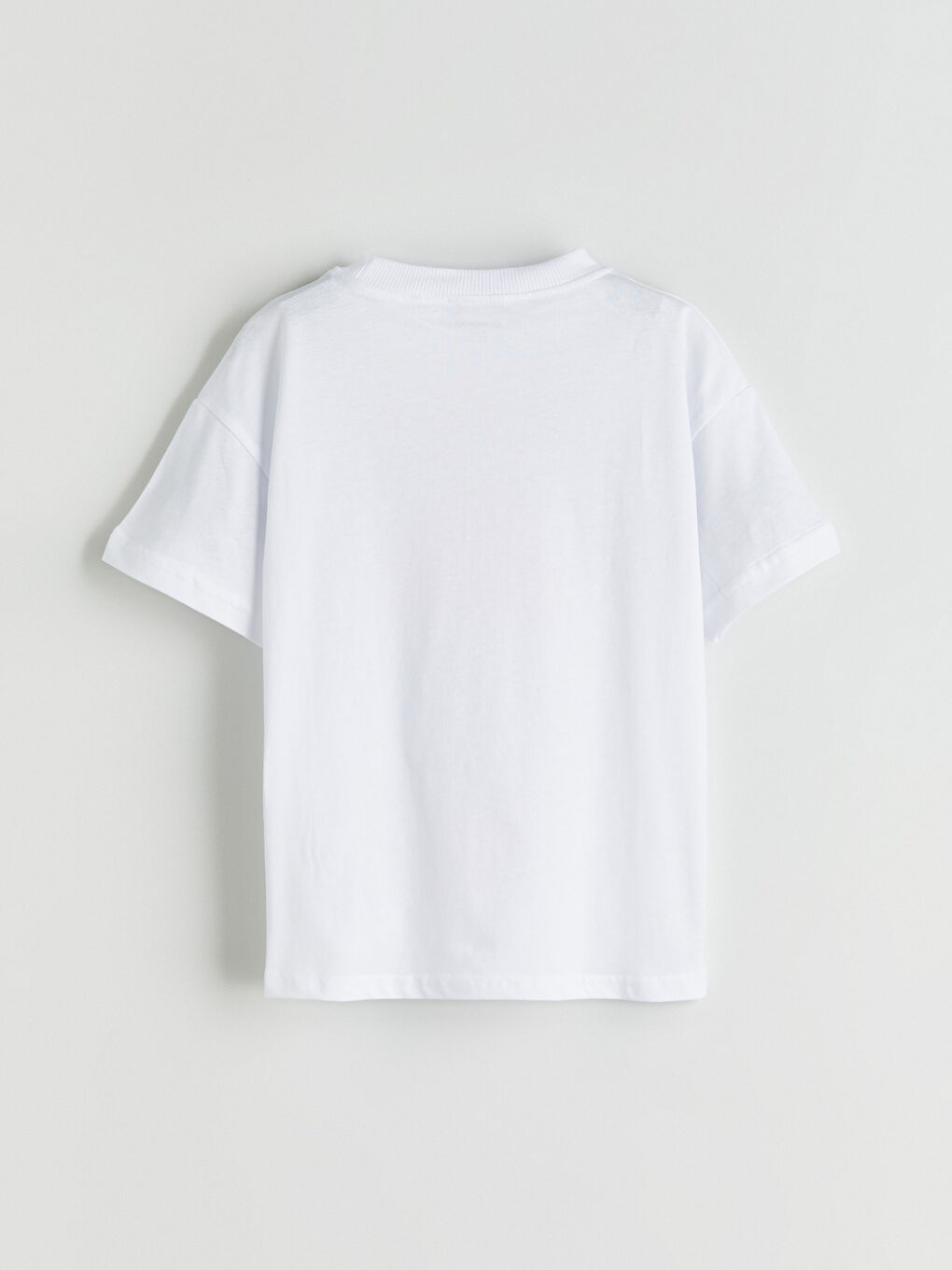 Beyaz Bisiklet Yaka Baskılı Erkek Çocuk Tişört-2