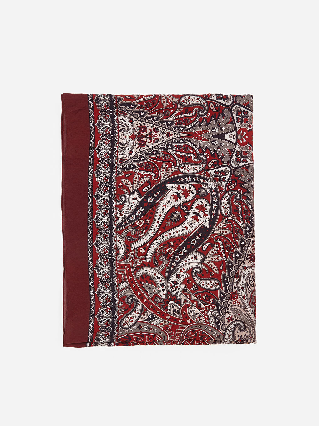 Bordo Desenli Kadın Şal-1