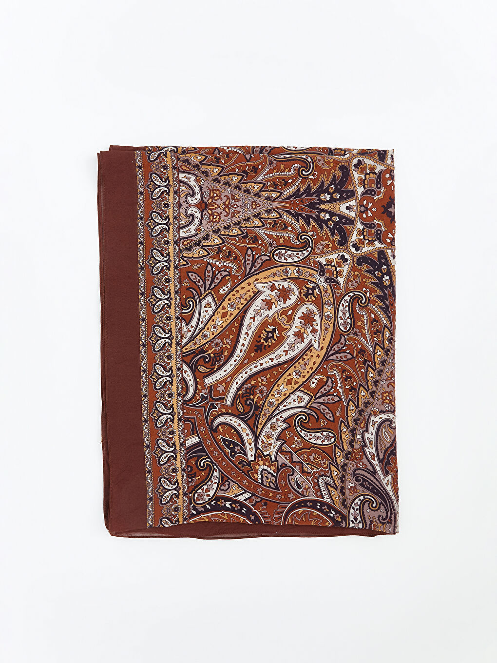 Kahverengi Desenli Kadın Şal-1