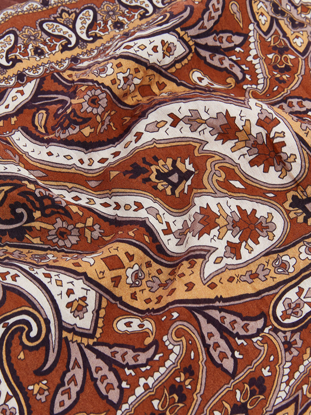 Kahverengi Desenli Kadın Şal-2