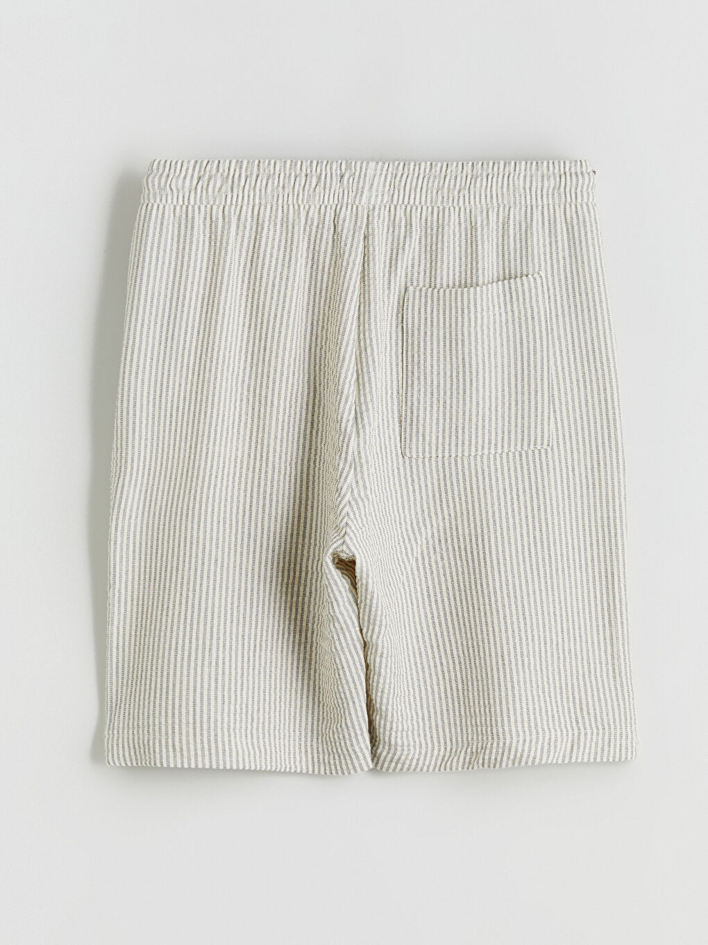 Ekru Standart Kalıp Armürlü Erkek Şort-5