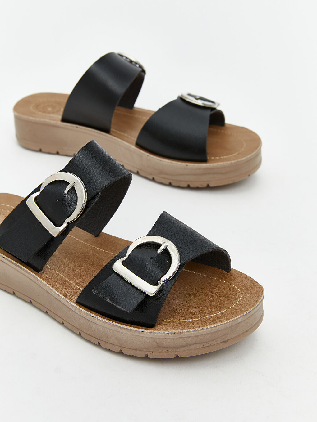 Siyah Çift Bantlı Kadın Terlik-2