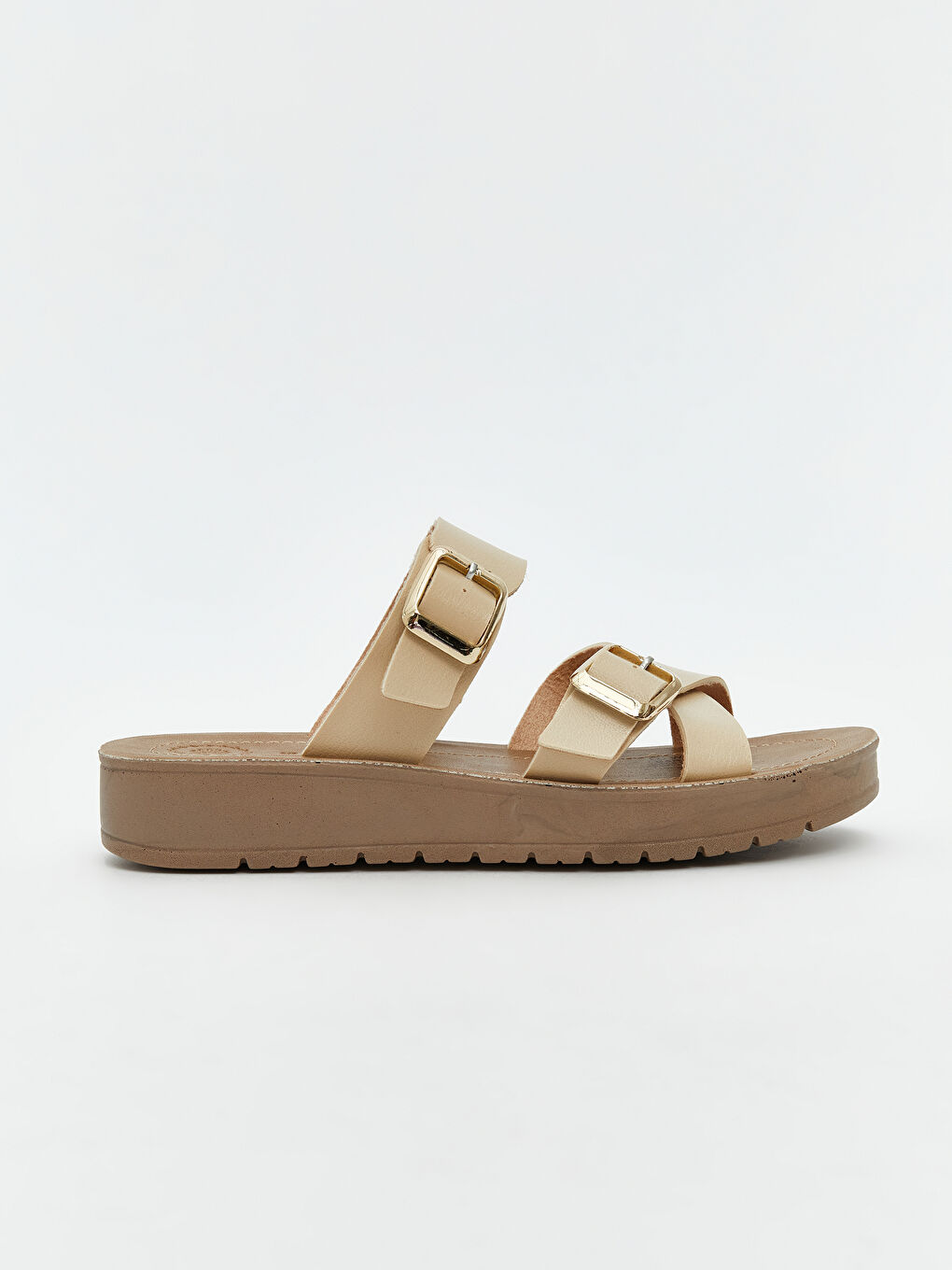 Bej Çapraz Bantlı Kadın Terlik-1