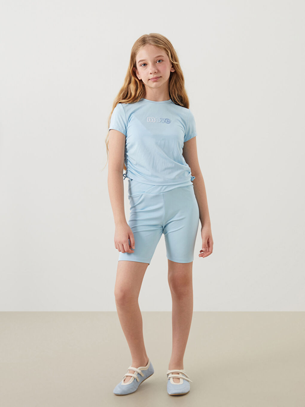 Crew Neck Girls' T-Shirt -S5R487Z4-FUX