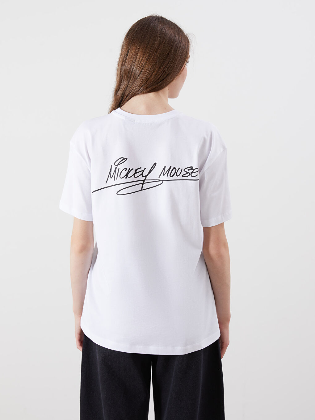 Crew Neck Mickey Mouse Printed Women's T-Shirt -S5R489Z8-Q6K