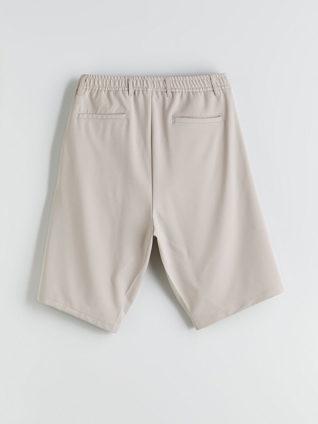 Bej Standart Kalıp Gabardin Erkek Şort-5