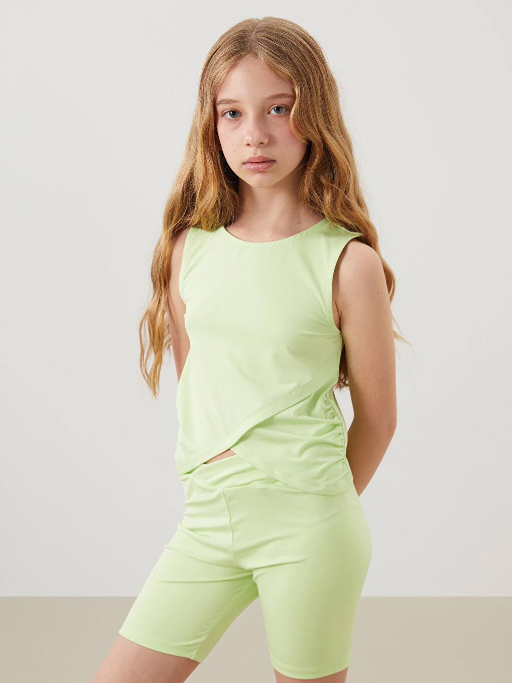 Elasticated Waist Girls' Short Leggings -S5R500Z4-FYA