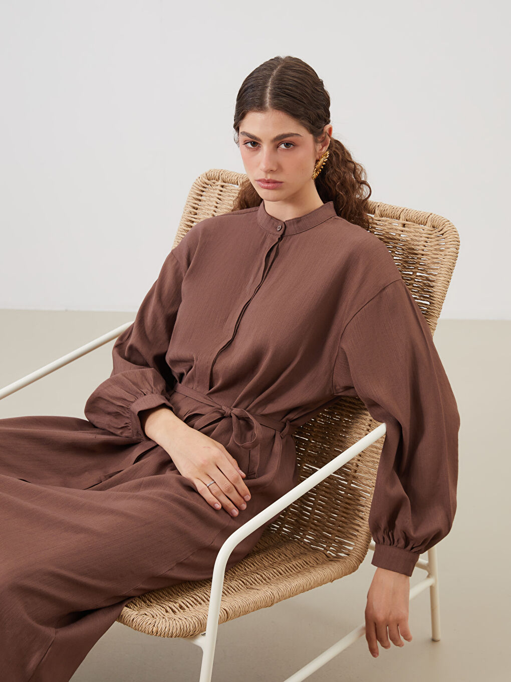 Woman BROWN Shirt Dress -S5R502Z8-ZH2