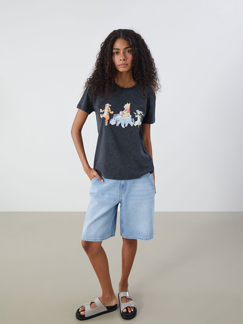 Crew Neck Winnie the Pooh Licensed Women's T-Shirt-1