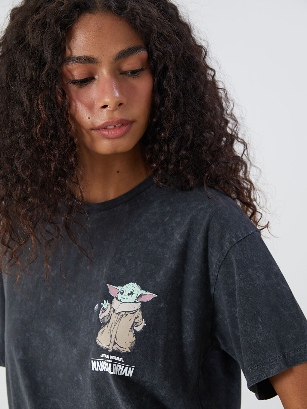 Crew Neck The Mandalorian Printed Women's T-Shirt -S5R511Z8-VDL
