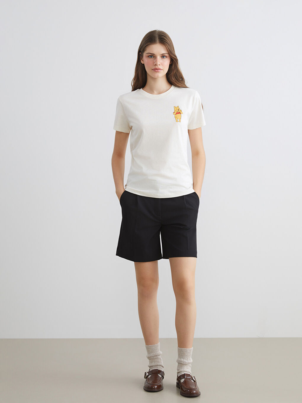 Crew Neck Winnie the Pooh Licensed Women's T-Shirt-1