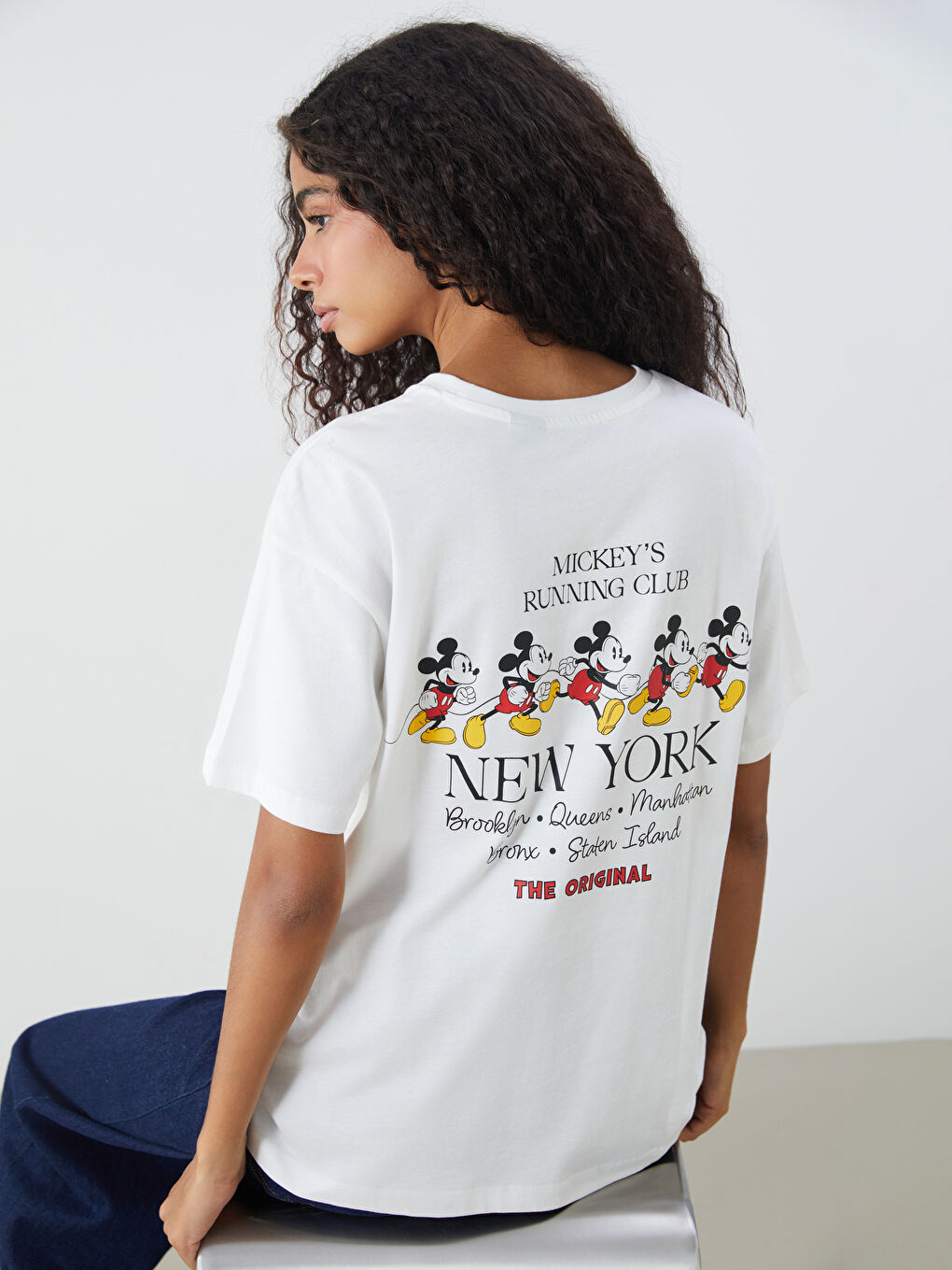 Crew Neck Mickey Mouse Printed Women's T-Shirt -S5R539Z8-R9J