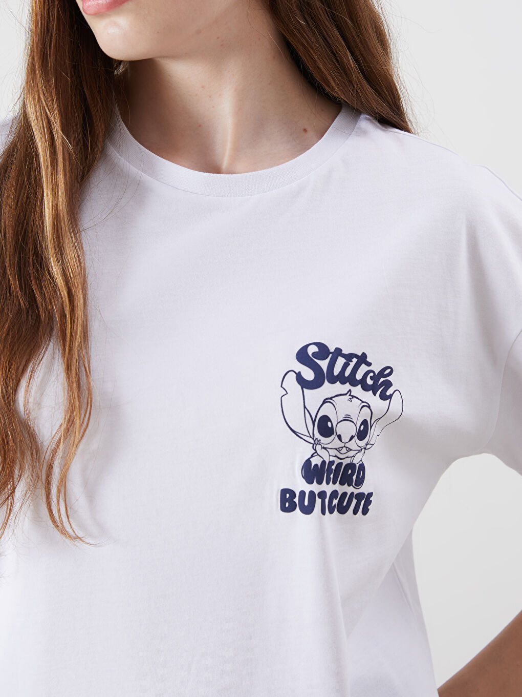 Crew Neck Stitch Printed Women's T-Shirt -S5R541Z8-Q6K