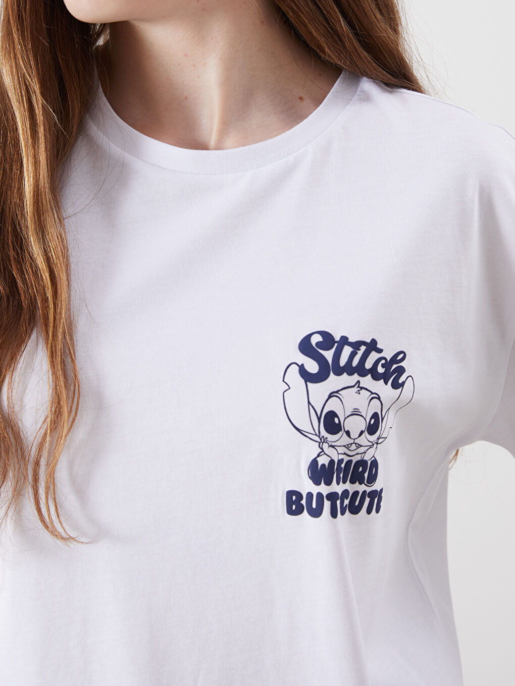 Crew Neck Stitch Printed Women's T-Shirt -S5R546Z8-Q6K