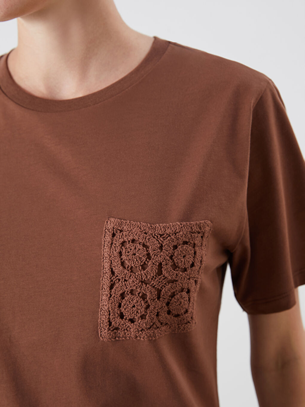LCW Vision Woman BROWN T-Shirt -S5R548Z8-R1R
