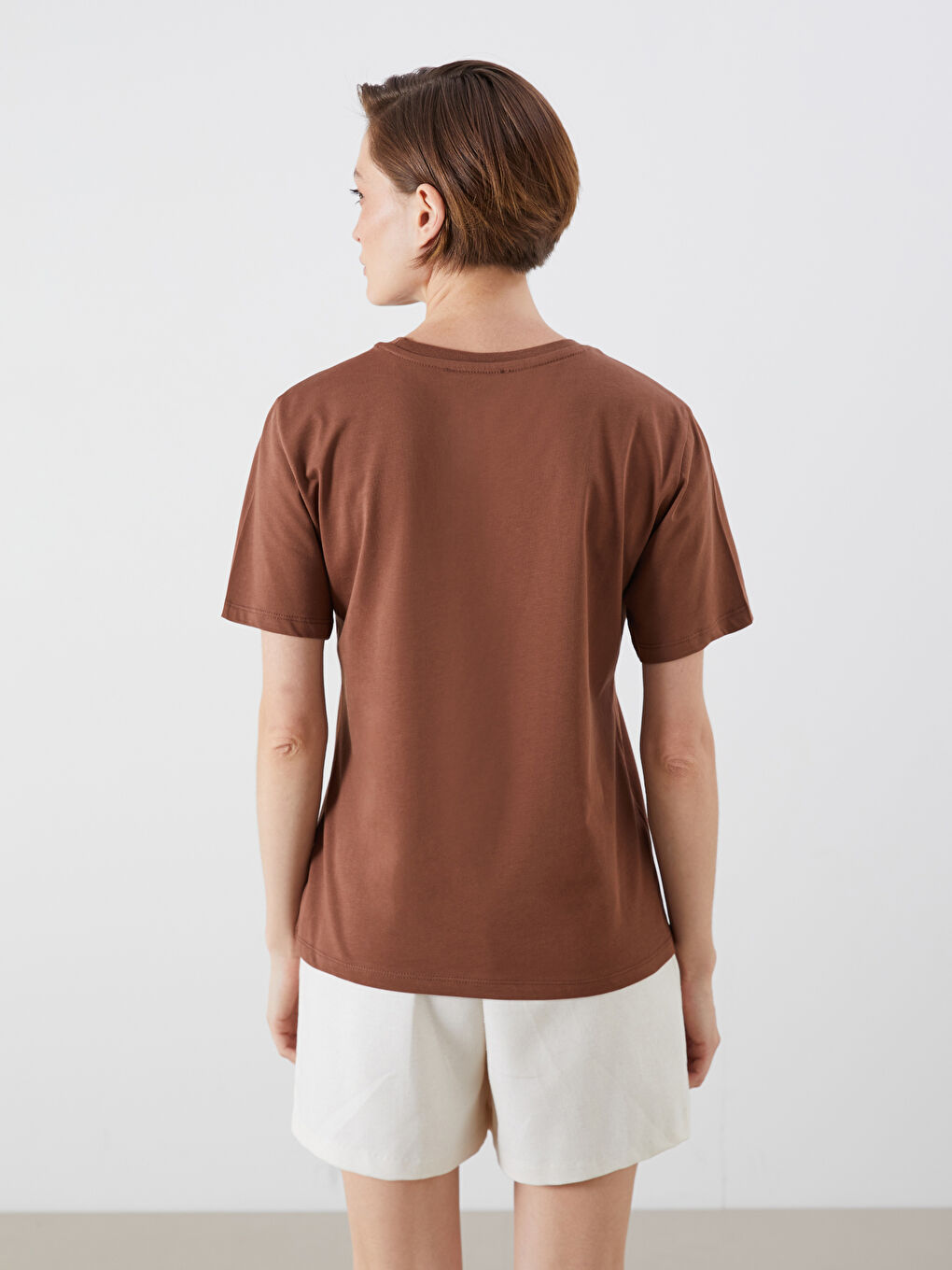 LCW Vision Woman BROWN T-Shirt -S5R548Z8-R1R