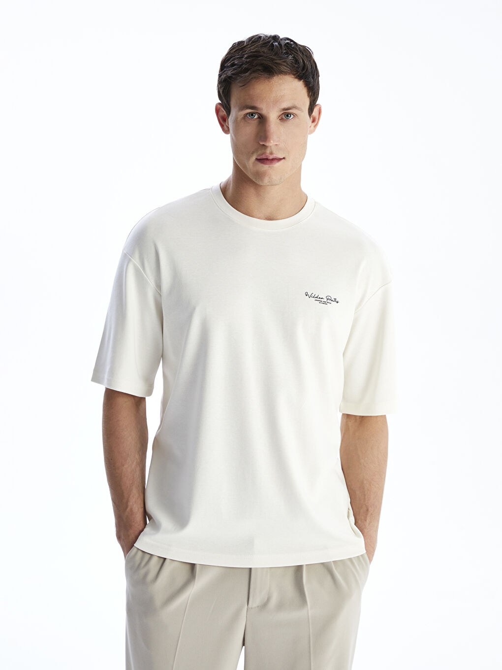 LCW Vision Crew Neck Printed Men's T-Shirt -S5R555Z8-FES