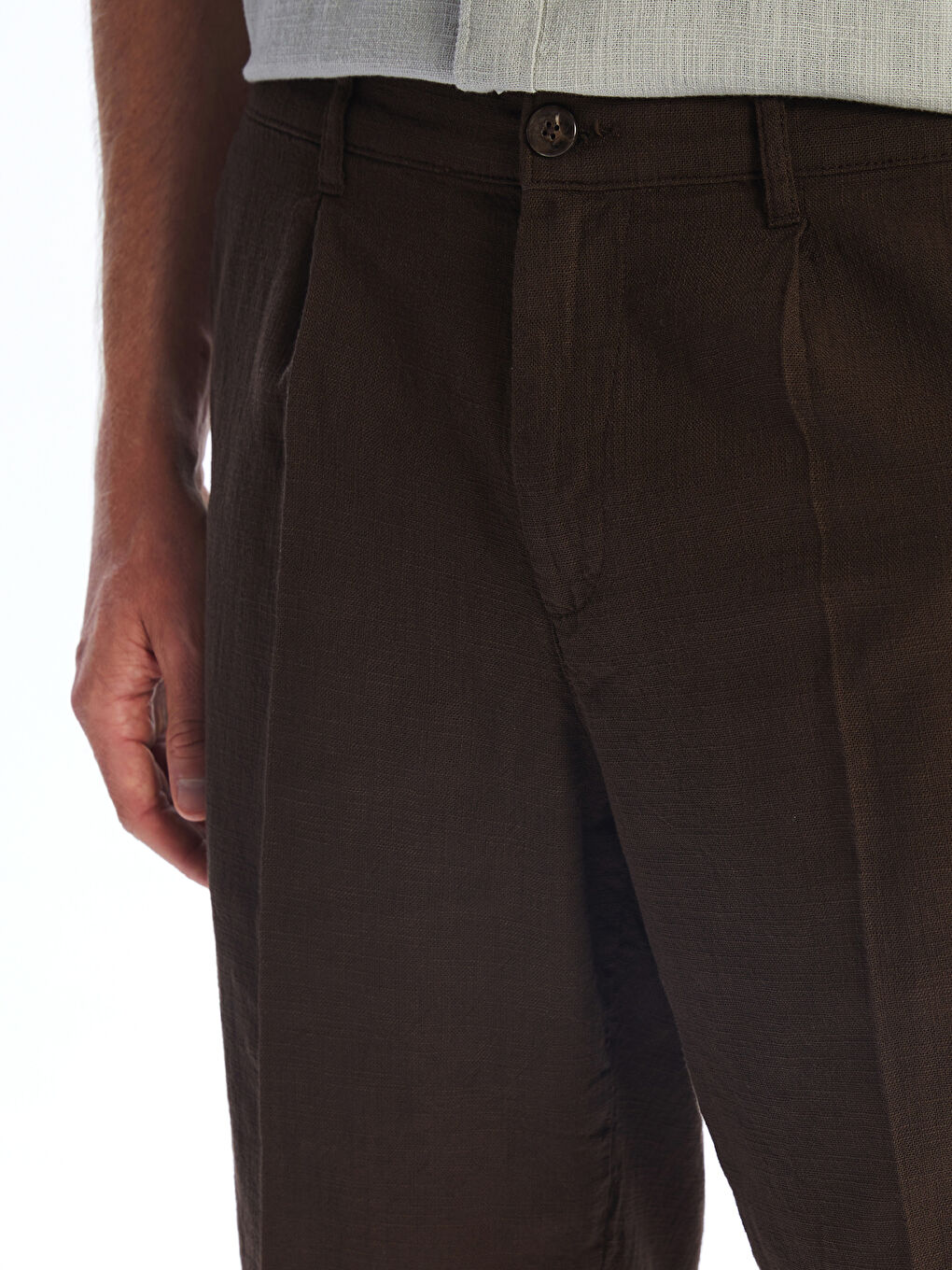 Kahverengi Standart Kalıp Erkek Şort-2