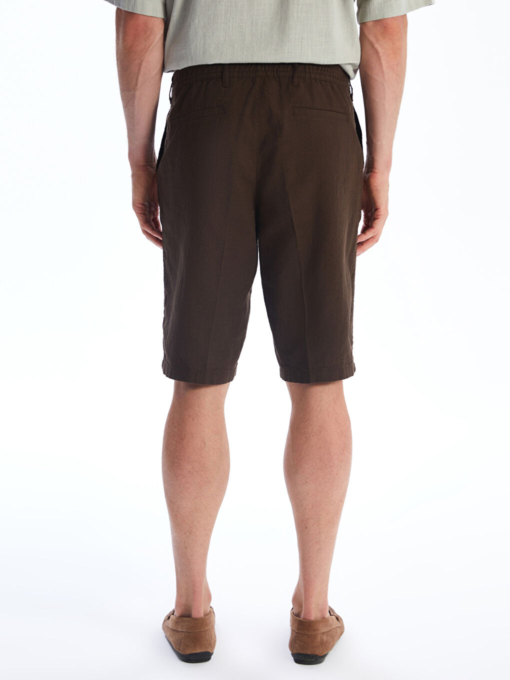 Kahverengi Standart Kalıp Erkek Şort-3