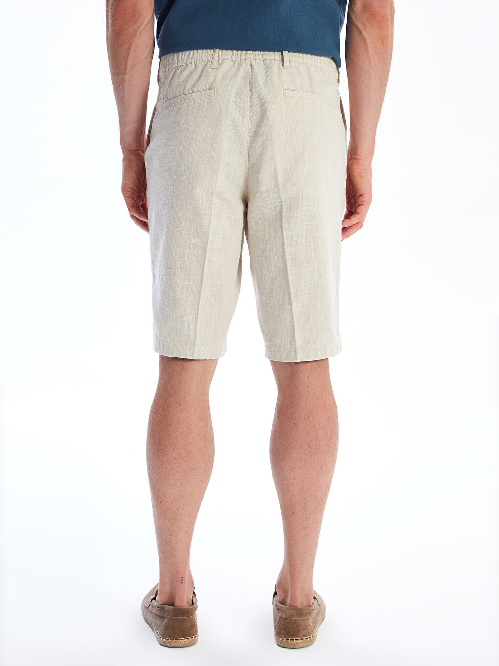 Bej Standart Kalıp Erkek Şort-3