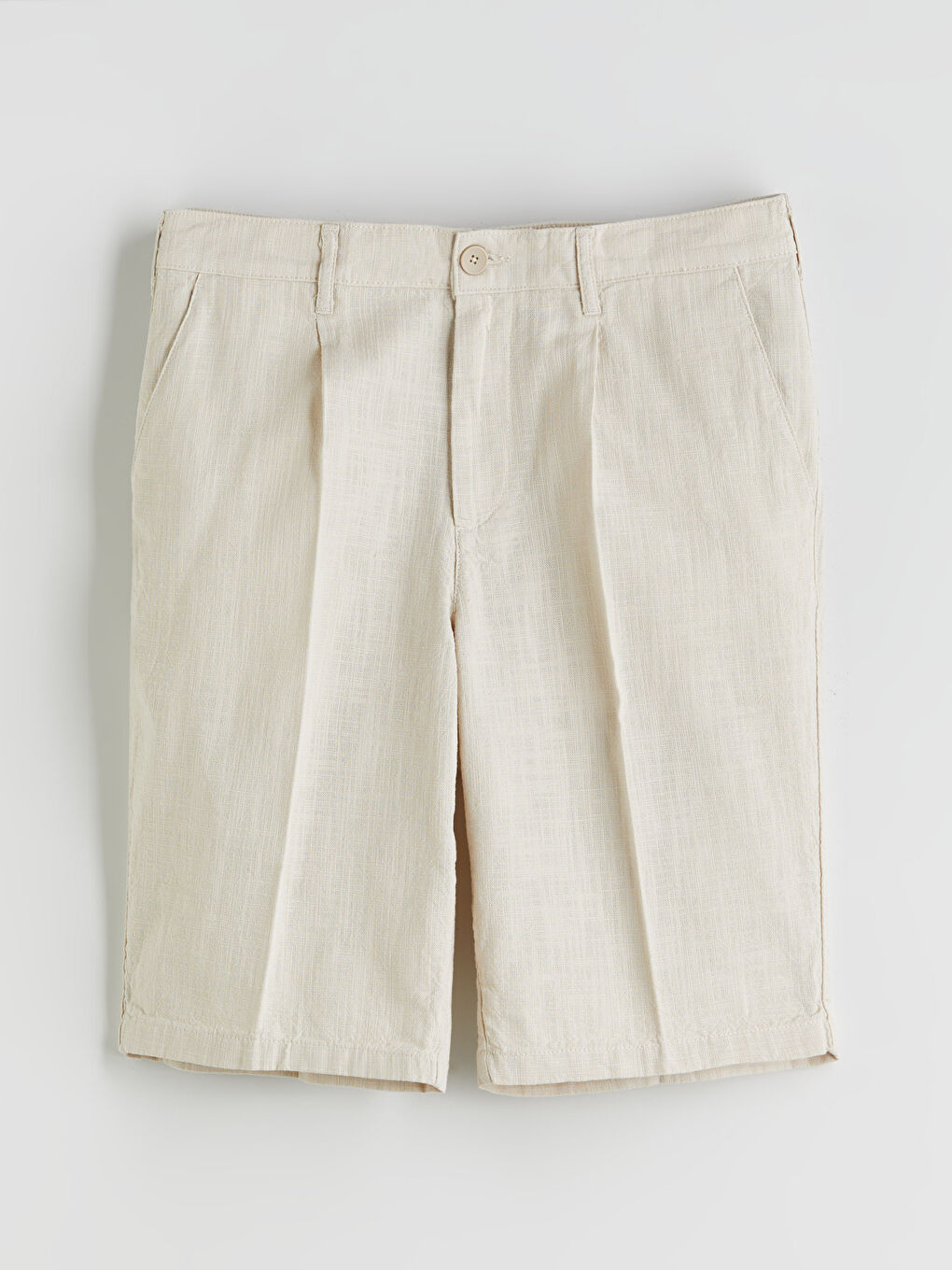 Bej Standart Kalıp Erkek Şort-4