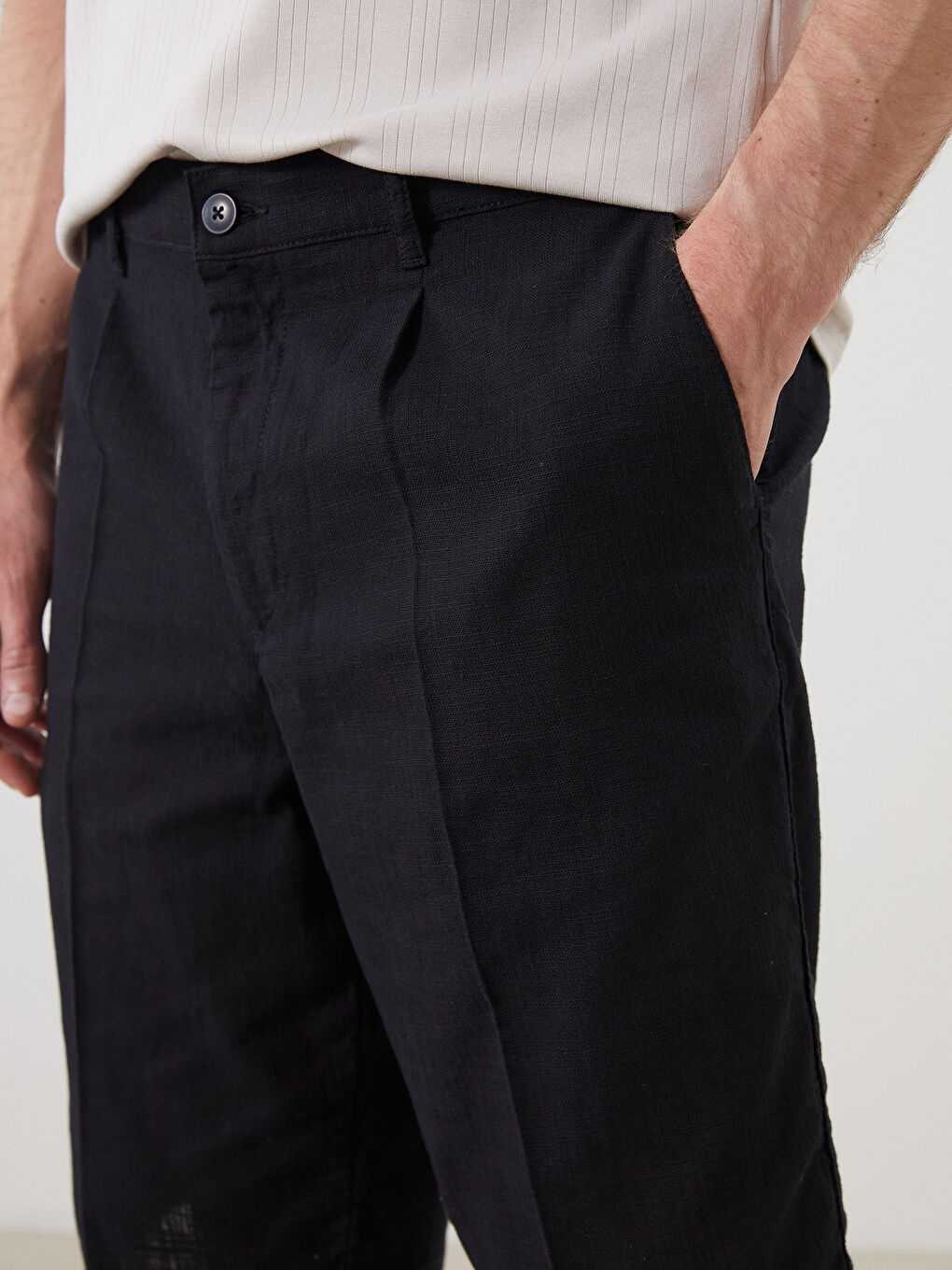 Siyah Standart Kalıp Erkek Şort-2