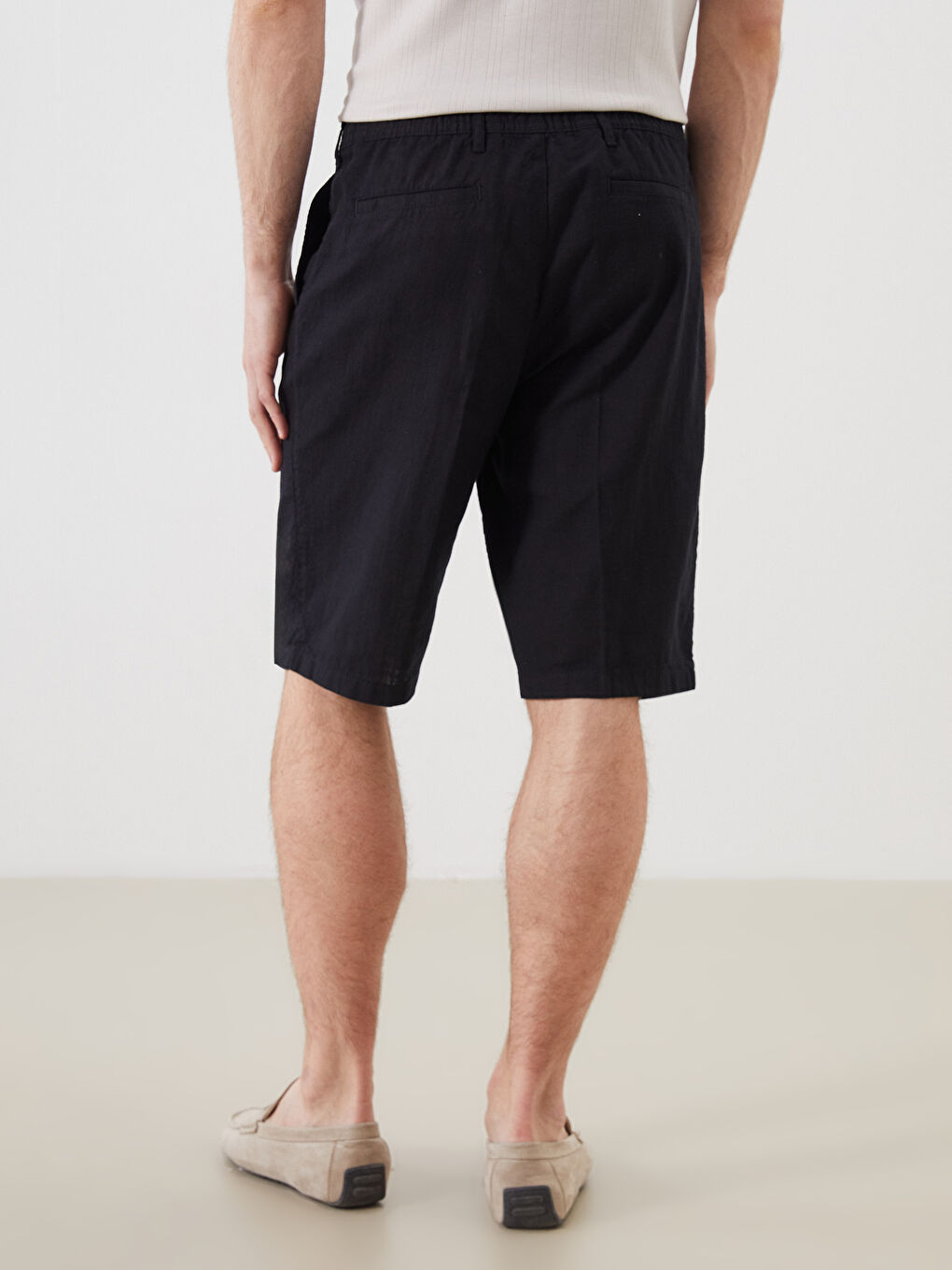 Siyah Standart Kalıp Erkek Şort-3