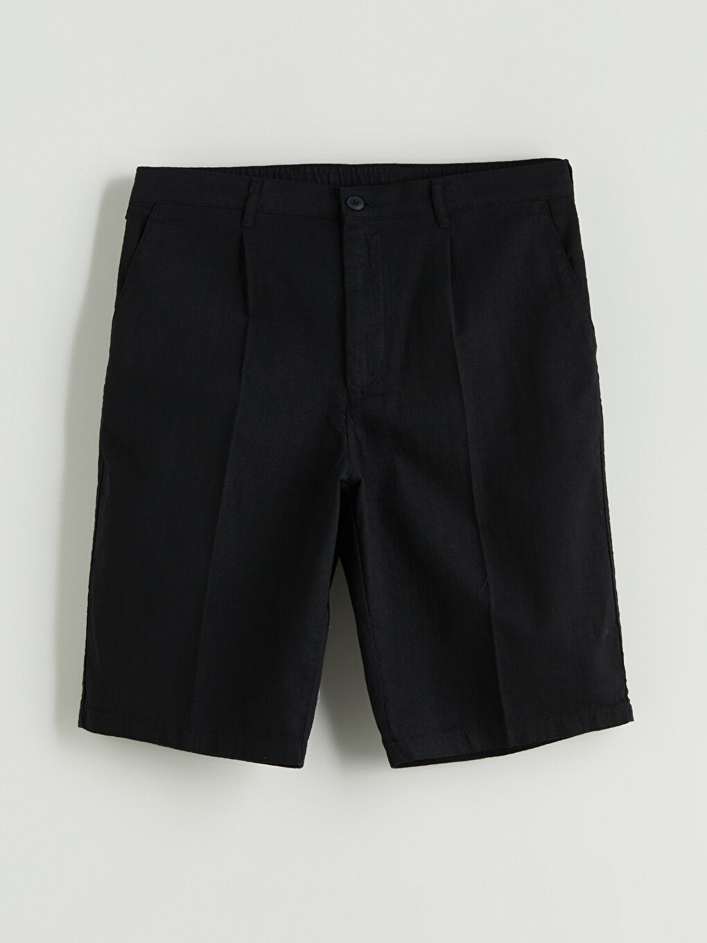 Siyah Standart Kalıp Erkek Şort-4